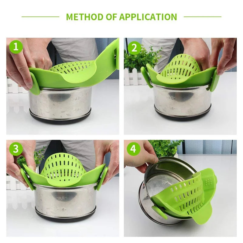 Clip Silicone Universel pour Casserole - Passoire